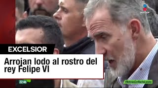 Insultan y lanzan lodo al rey de España durante su visita por las inundaciones en Valencia [upl. by Liban]