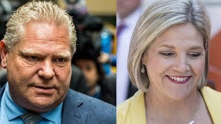 PC and NDP leaders say they will balance Ontario budget [upl. by Ahseele363]