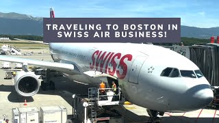 Swiss Air Business Class Zurich To Boston  Dated Seats Great Service [upl. by Ashley679]