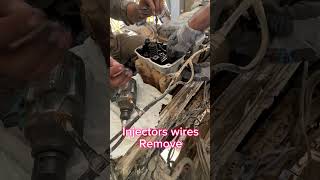 Injector wire removing Diesel engine truck Scania truck engine fuelinjector dieselrepair [upl. by Way]