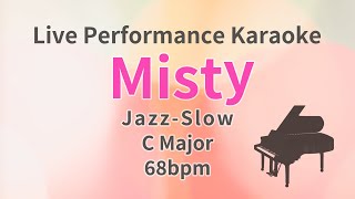 Misty  Sarah vaughan Live Piano Karaoke lyrics [upl. by Landrum]