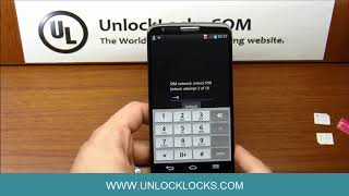 How To Unlock LG G2 All Networks amp Carriers by unlock code 100 Guaraneed  UNLOCKLOCKScom [upl. by Ahsirtap]