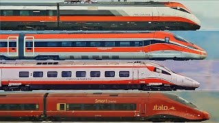 Treni alta velocità a 250 kmh direttissima RomaFirenze Frecciarossa Frecciarossa1000 Italo NTV [upl. by Anaujat]