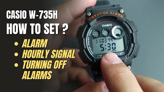 Casio W735H Setting and Turning Off Alarm Hourly Signal  W735 W735H [upl. by Armbruster]