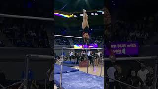 Makenna Smith Utah 99 on Bars vs UCLA 21924 shorts [upl. by Eilatam]