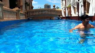 Swimming pool at Anik Palace Hotel in Phnom Penh 2023 [upl. by Devona247]