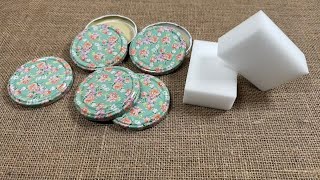 Look What I dit With Jar Lid and Sponge  Amazing Recycling Idea [upl. by Anilec]