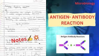 ANTIGEN ANTIBODY REACTION Notes📚 Microbiology  physiotherapy 2nd Yr💥 [upl. by Anselm]