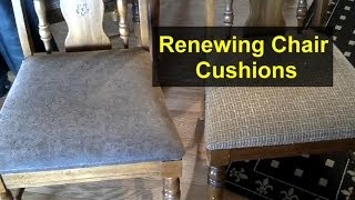 Recover chair cushions with new material  Home Repair Series [upl. by Gunzburg]