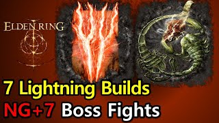 Elden Ring Lightning Builds NG7 Boss Fights No Hit [upl. by Aiuqal956]