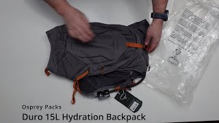 UNBOXINGTRAVEL GEARHIKING ADVENTURE Osprey Duro 15L Hydration Backpack [upl. by Nam]