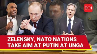 Putin Must Be Forced In Absence Of Russia NATO Nations amp Zelenskys Fiery Speeches At UN [upl. by Leiad]