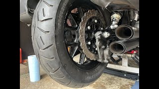 2014 Yamaha Bolt 950cc Rear Tire Change [upl. by Nwadrebma723]