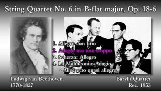 Beethoven String Quartet No 6 BarylliQ 1953 ベートーヴェン 弦楽四重奏曲第6番 バリリ四重奏団 [upl. by Anahsal701]