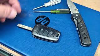 Hyundai Key fob battery change 20182021 [upl. by Airrat]