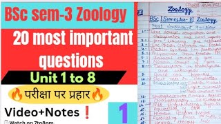 BScsemester 3Zoology20 most important questions for exam 🔥😱bscsubscribezoologyshifanaaznew [upl. by Clauddetta651]