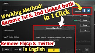 Remove FacebookTwitter or Any Social Links with 1 Click  How to Remove 1st amp 2nd from Pubg Account [upl. by Kermy]