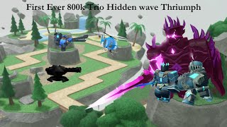 First Ever 800k Trio Hidden Wave on Sky Islands Roblox Tower Defense Simulator [upl. by Ikairik760]