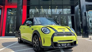 NEW 2022 MINI Cooper S Convertible in ZESTY YELLOW  Exterior Walkaround [upl. by Sibylla]