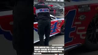 A Tony Stewart throwback for Kevin Harvick at Indy 🏎 🏁 Indy KevinHarvick NASCARonFOX [upl. by Rocco]