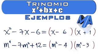 Factorización trinomios de la forma x2bxc  Ejemplos [upl. by Bury]