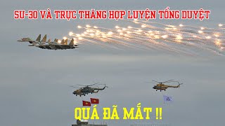 Mãn nhãn Su30MK2 và trực thăng hợp luyện trên bầu trời Hà Nội [upl. by Maisel]