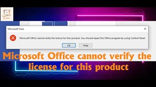 Microsoft Office cannot verify the license for this product You should repair the Office Program [upl. by Evita]