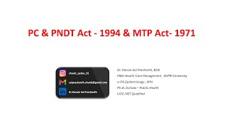 PCPNDT Act amp MTP Act by Dr Sai Prashanth [upl. by Birgit]