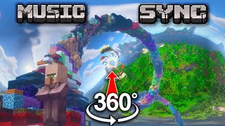 Minecraft Music Sync  Once in a While by Corticus 360° VR Edition 128 Chunk Render Distance [upl. by Htrag]