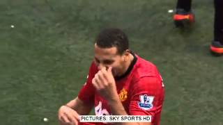 HD Rio Ferdinand Star Hit By Coin 9th December 2012 [upl. by Nnylylloh690]