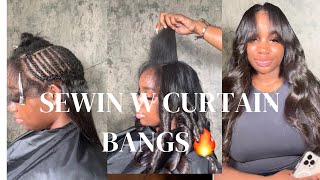 Sew in wcurtain bangs 🔥🔥🔥🔥 [upl. by Klingel]