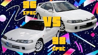 Integra Type R Comparison 96 Spec Vs 98 Spec DC2 [upl. by Epillihp]