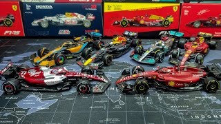 Bburago F1 143 Scale 2022 Diecast Full Collection Ferrari Mercedes REDBULL McLaren Alfa Romeo [upl. by Aynotel]