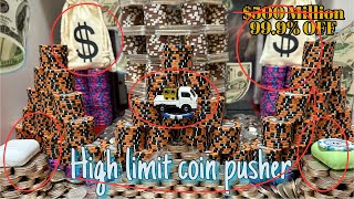 Manager was so upset Half Billion dollar game discounted to 500💰inside the high limit coin pusher [upl. by Tatum756]