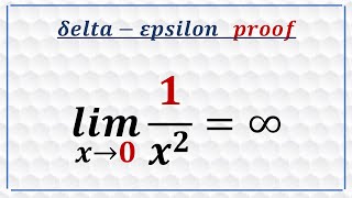 DeltaEpsilon proof of Infinite limit [upl. by Atilegna]