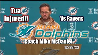 Coach Mike McDaniel Condensed Interview Vs Ravens TUA INJURY Miami Dolphins Football amp IMO [upl. by Pepe]