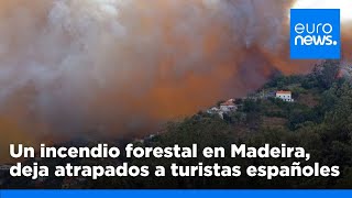 Un incendio forestal en Madeira Portugal deja atrapados a turistas españoles [upl. by Haugen899]