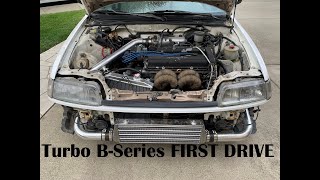 EF Sedan B18B Turbo Build Ep 6 Test drive [upl. by Airbmak757]