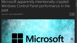 Microsoft apparently intentionally crippled Windows Control Panel performance in the past [upl. by Ecinrev847]