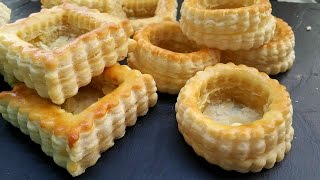 vol au vent Croûte de bouchée كيفية عمل قوالب بالعجين المورق [upl. by Kirat249]