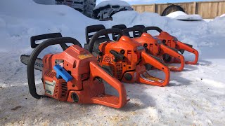 Turbo chainsaw 2002 Husqvarna 136 vs 2019 435 440 and 445 [upl. by Martz]