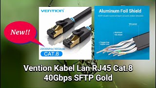 Vention Kabel Lan RJ45 Cat8 40Gbps SFTP Gold  Unboxing [upl. by Rehpotsirhk363]