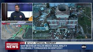 Kentucky governor gives updates on deadly tornado  ABC News [upl. by Nirrol]