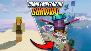 Cómo Empezar un Survival Técnico en Minecraft en 2024  Tutorial [upl. by Kemppe984]