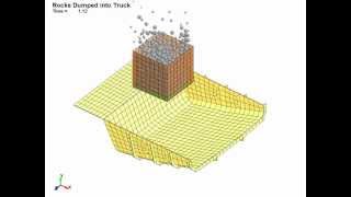 LSDYNA Discrete Element Method Simulation of Rocks being Dropped into Dump Truckwmv [upl. by Notle]