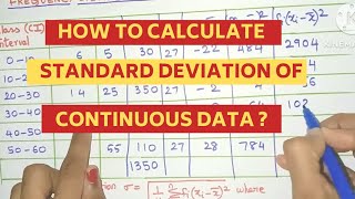 How to Calculate Standard Deviation of Continuous Data   Grouped Data Direct Method [upl. by Nitsruk]