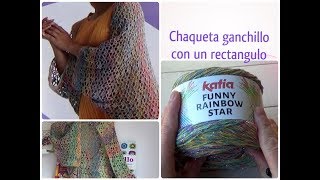 Chaqueta fácil ganchillo rectangular de katia [upl. by Nnhoj]