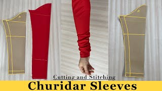 Churidar Sleeves Cutting and Stitching ✅  Full Sleeves Cutting amp Stitching  Bangle Sleeves [upl. by Sweatt]