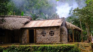 180 Days Build a stone house CABIN  TIMELAPSE [upl. by Aihsyla]