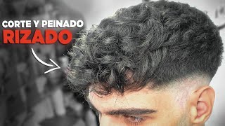 CORTE Y PEINADO para PELO RIZADO u ONDULADO  Mid fade peinado hacia adelante [upl. by Ledda965]